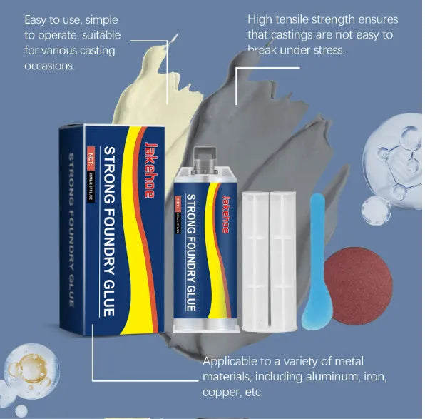 85ml metal casting glue epoxy adhesive syringe with push rod scraper and sandpaper for stainless steel copper aluminium repairs