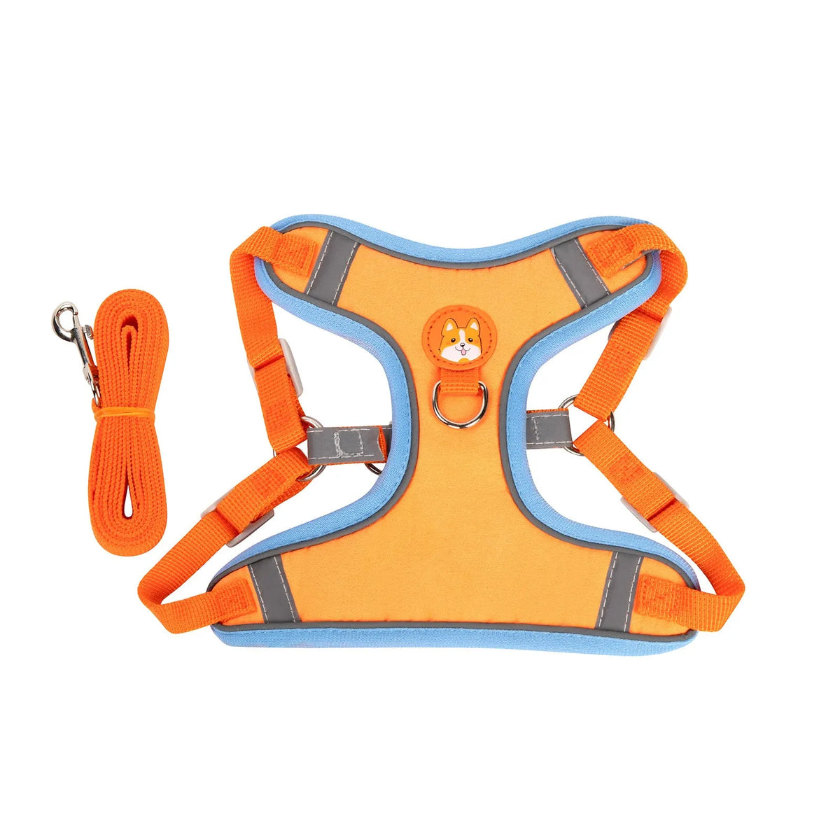 Adjustable dog haulage rope vest harness in blue brown green orange purple red anti-breaking chest strap