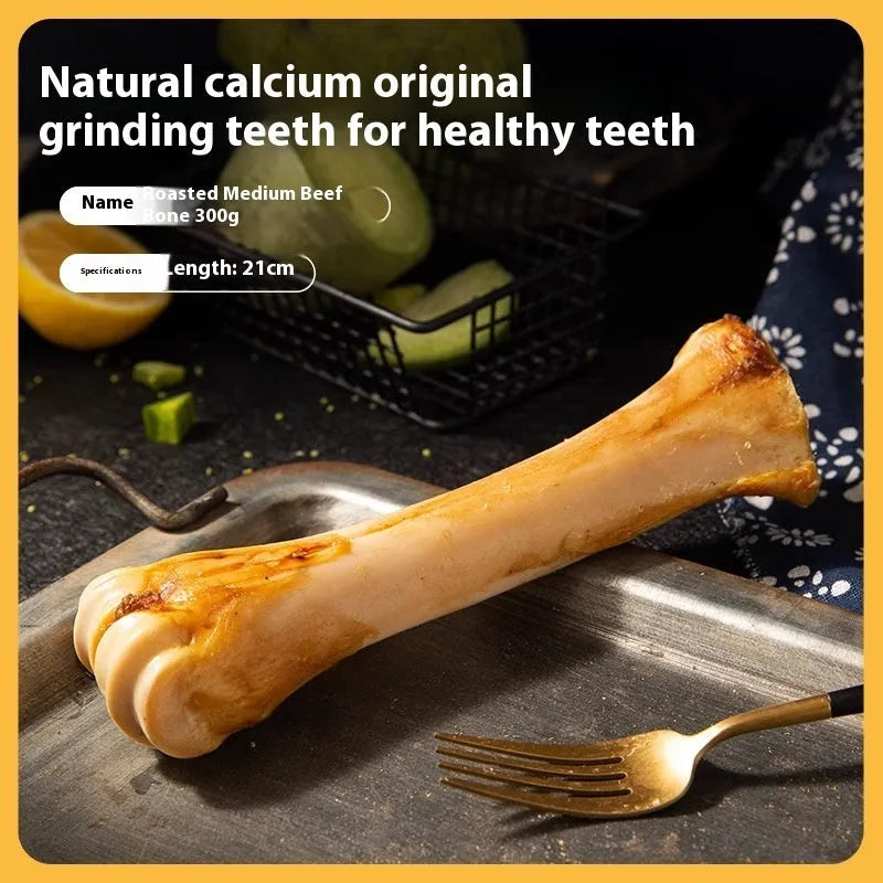 Roasted ox bone molar rod dog dental chew in three sizes for puppy teething