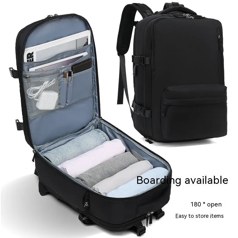 Large capacity waterproof mummy backpack in nylon available in multiple colours including black, mint green, pink, and light blue