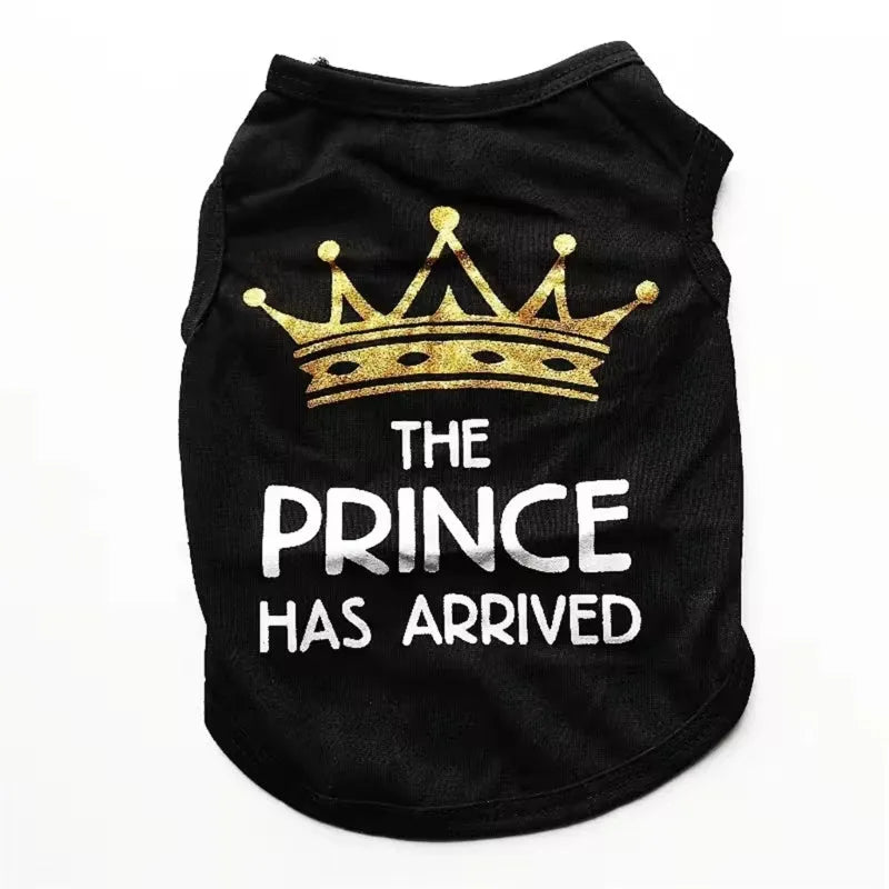 A cotton puppy vest for summer in various colours including Black Prince and Princess Rose