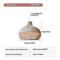 Rattan woven chandelier with Silent Wind style, 60cm diameter ceiling light