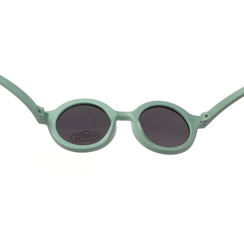 Children's UV400 polarized sunglasses with round frames for ages 0-3 years in multiple colour options
