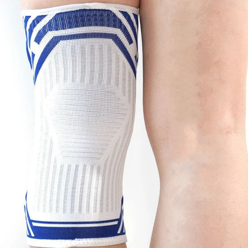 Cotton knee pads for adult basketball and running sports in blue yellow or grey colours