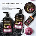 Red onion shampoo and conditioner set with hair mask and oil for dry damaged hair care