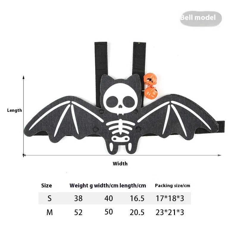 Halloween batwing costume for cat in felt fabric with tie closures