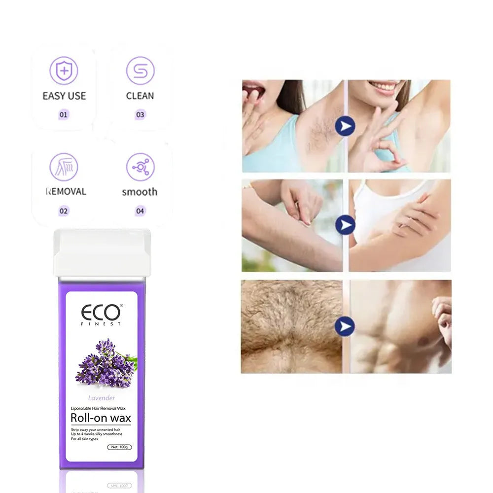 Lavender-scented hair removal wax for full body depilation on any skin type