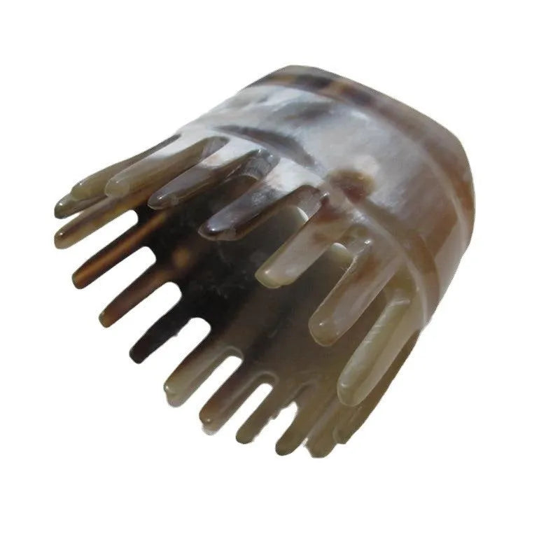 White buffalo horn comb with wide teeth for traditional Chinese head meridian massage