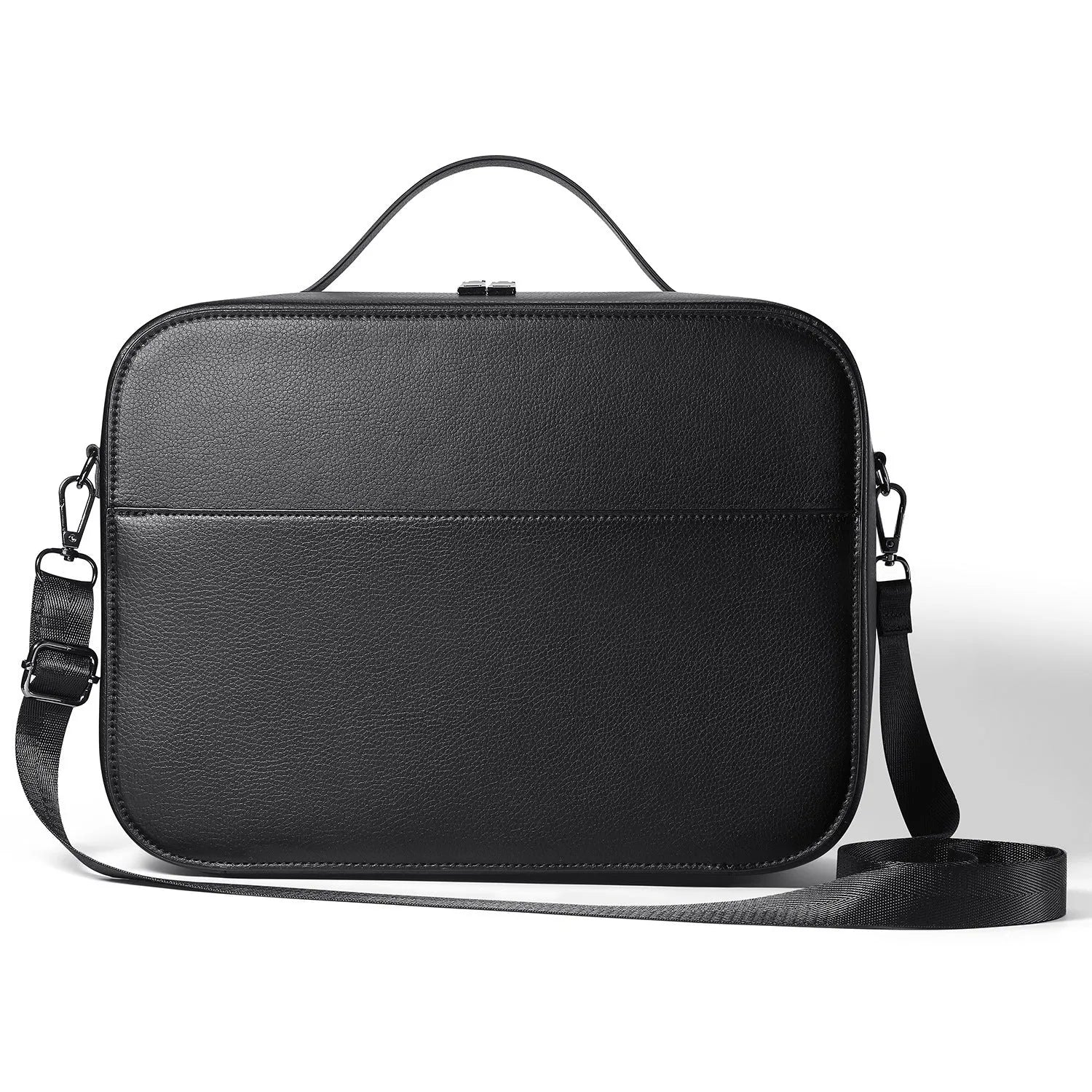 Black superfiber MR glasses storage box for Vision Pro with dimensions 32.5 by 24.5 by 11.5 cm