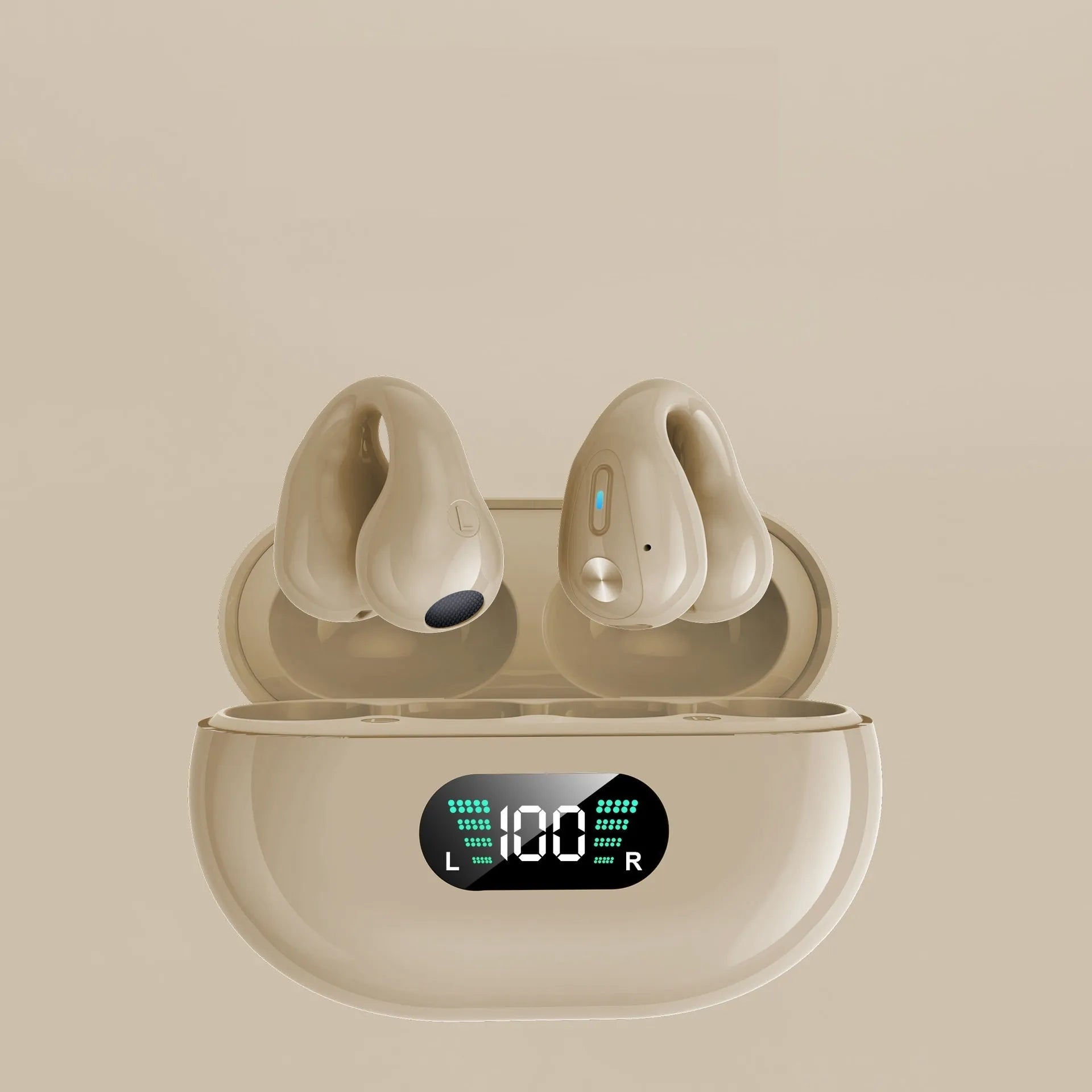Q80 clip bone conduction Bluetooth headset in black, khaki or white colour with ear clip design