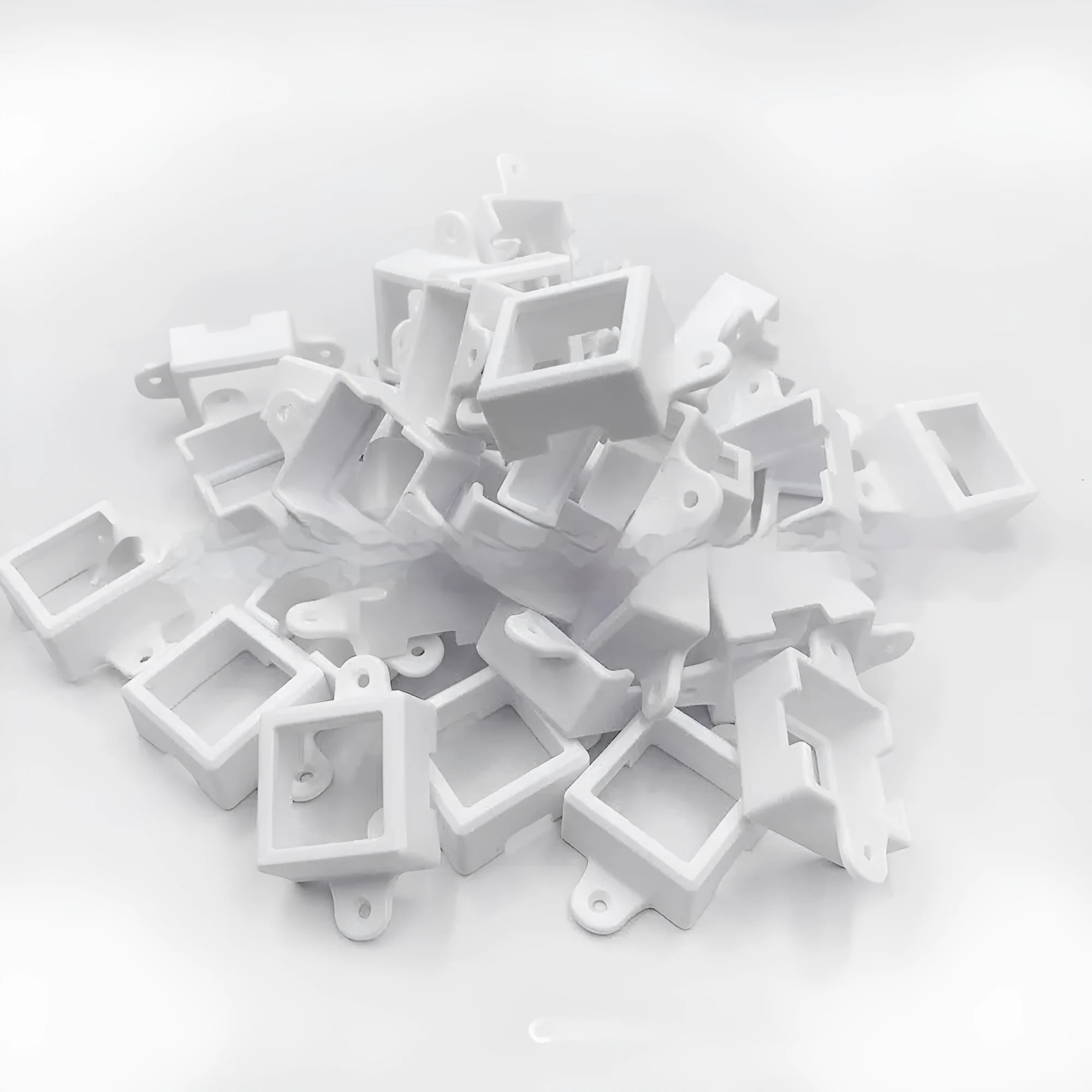 Small white plastic LED lampshade for fixed bracket light fixtures.