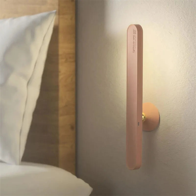 Geometric USB desk lamp with magnetic suction wall mount in white colour