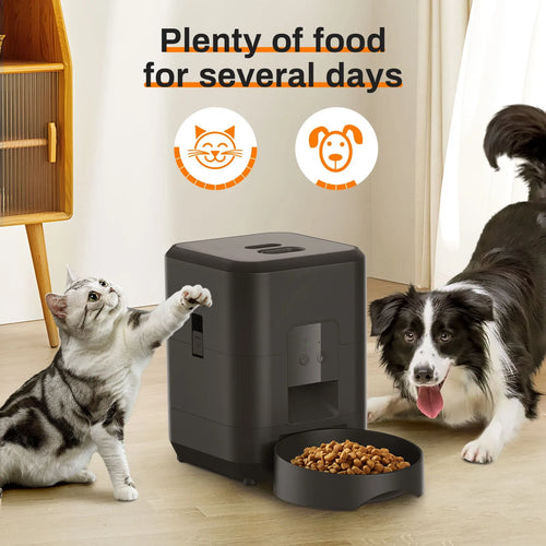 Automatic pet feeder for cats with programmable timing and WiFi remote control
