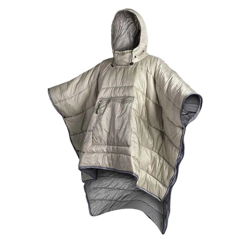 Outdoor cloak sleeping bag wearable cape in Army Green colour for camping