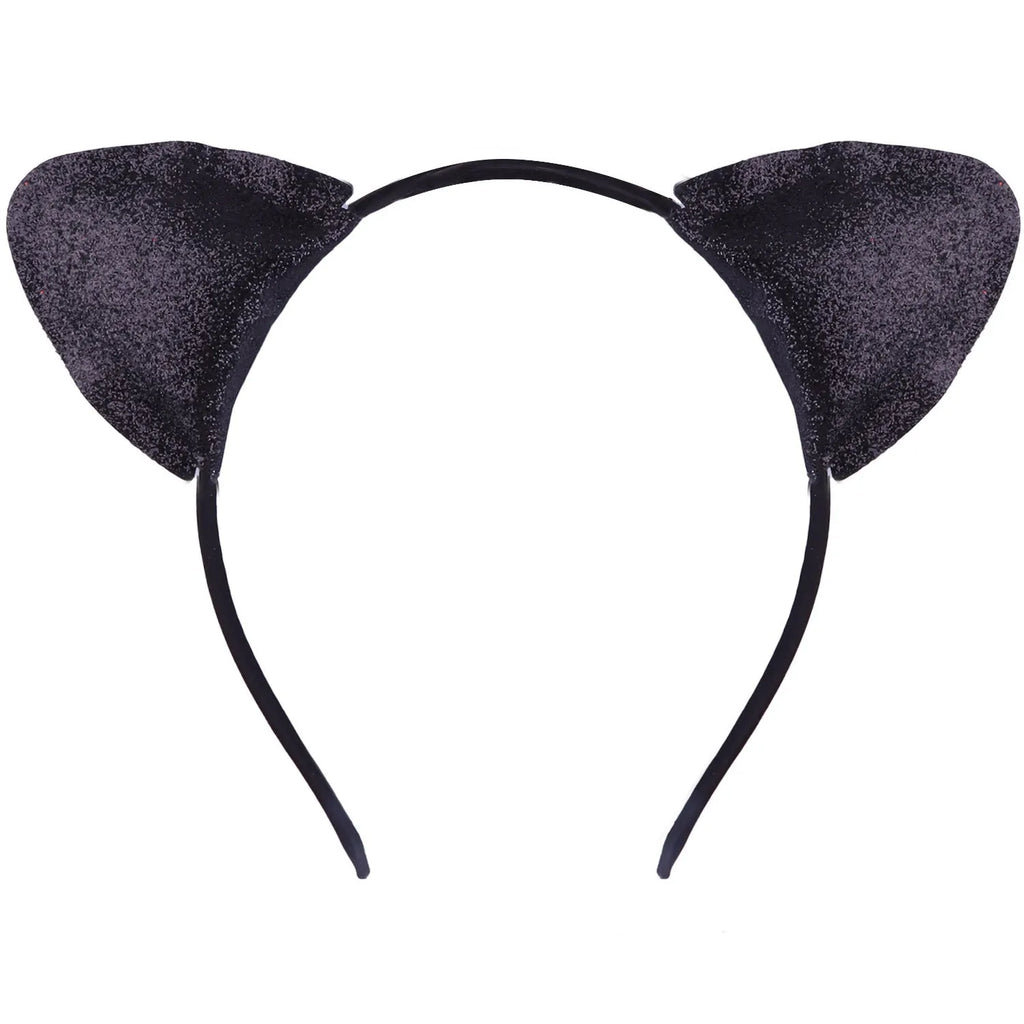 Cat ear cloth headband hair pin for women in gradient, rainbow, and leopard print colour options