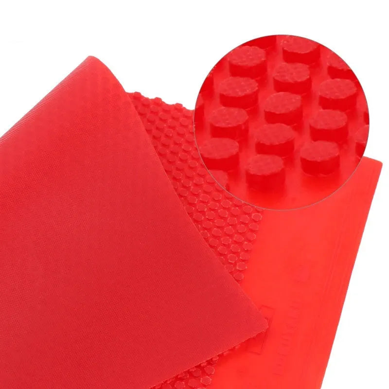 Single table tennis rubber sheet with small particle texture in black and red colour options.