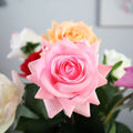 Touch Rose artificial silk flower with fabric petals, approximately 42cm long, in a red colour option.