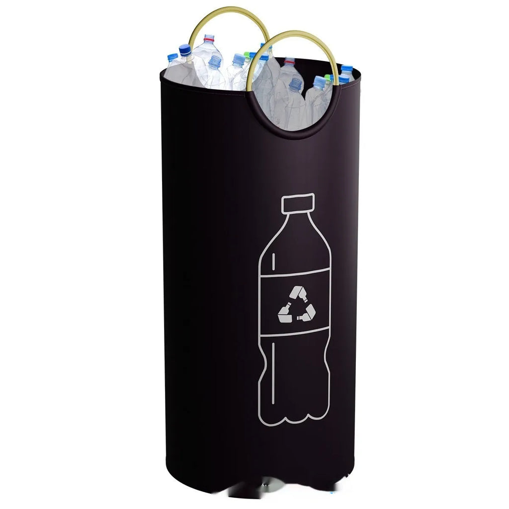 Round multifunctional portable trash can 38x72cm made of PP plastic for office and outdoor use with optional pattern