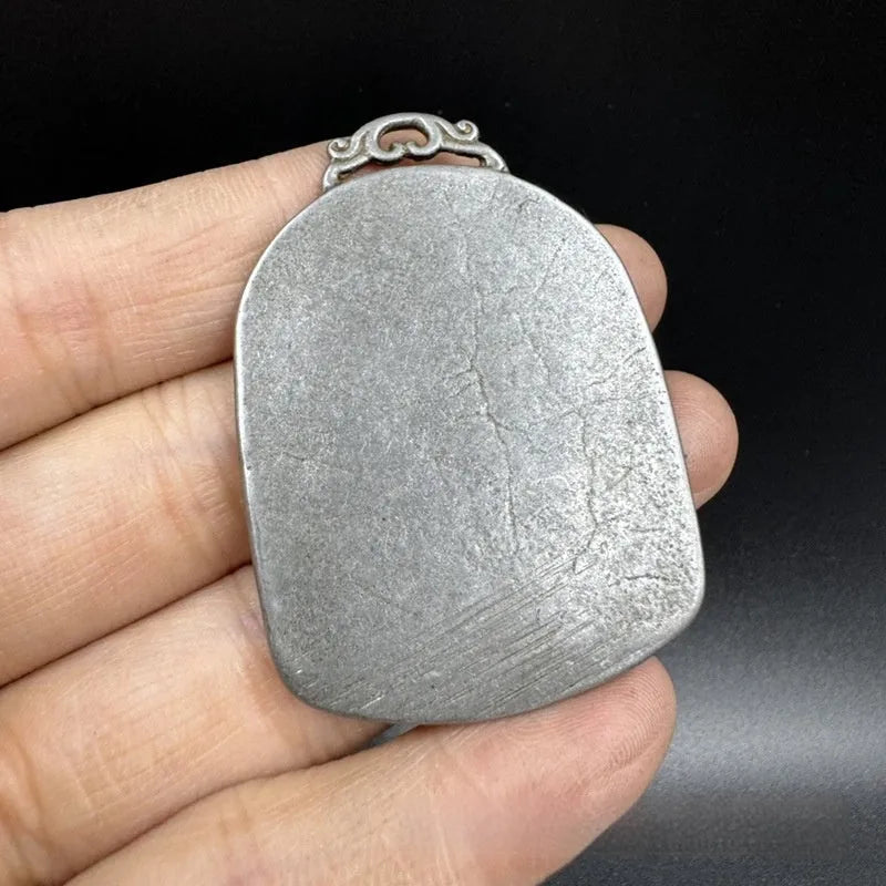 Chinese-style cast iron pendant ornament with Aryaacalanatha Yamantaka geometric design.