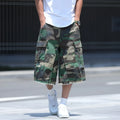 American style retro camouflage shorts in loose cropped fit for summer casual wear