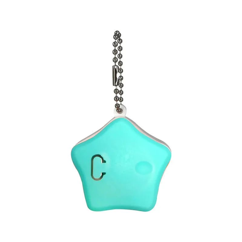 Blue rechargeable silicone pendant light for dog collar with LED