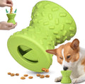 Natural rubber treat dispensing bone toy for dogs in blue, green or purple colours