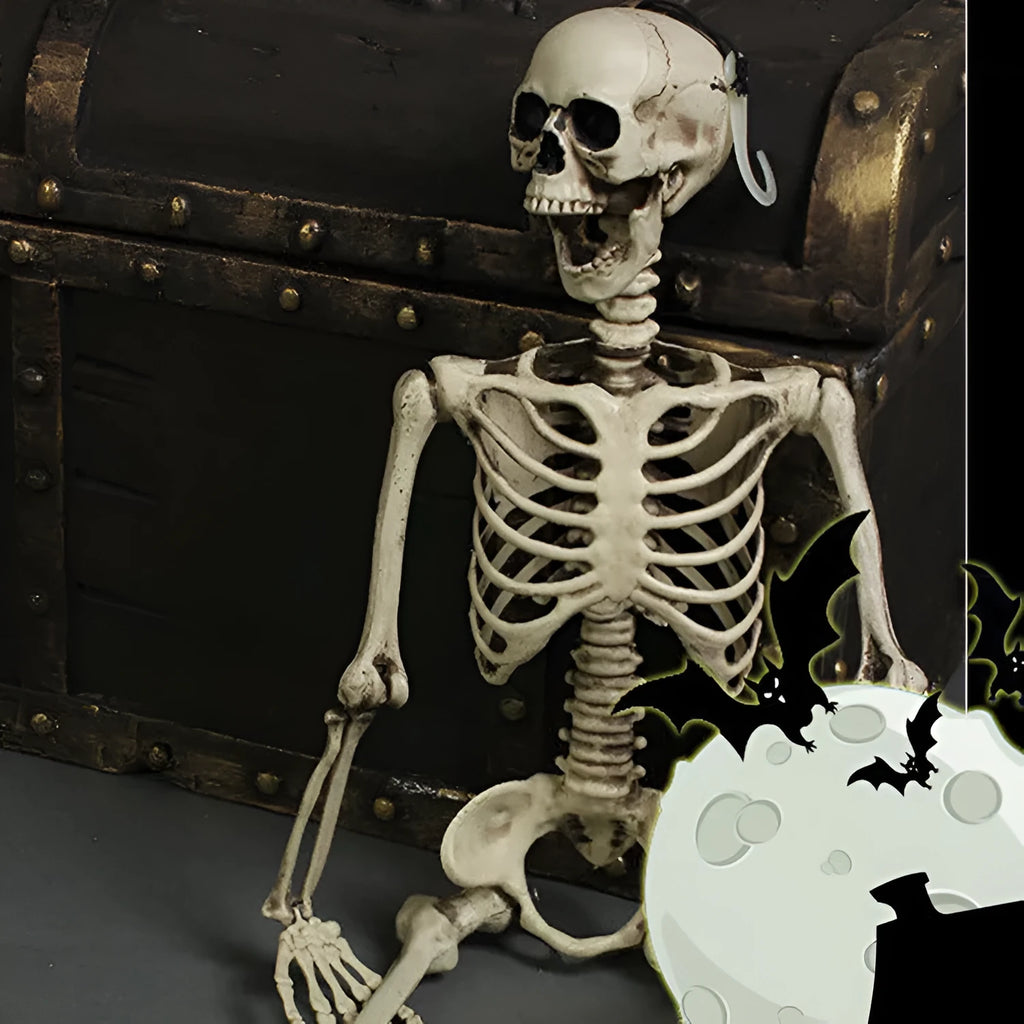 170cm tall plastic skeleton prop with detailed skull design for Halloween and event displays