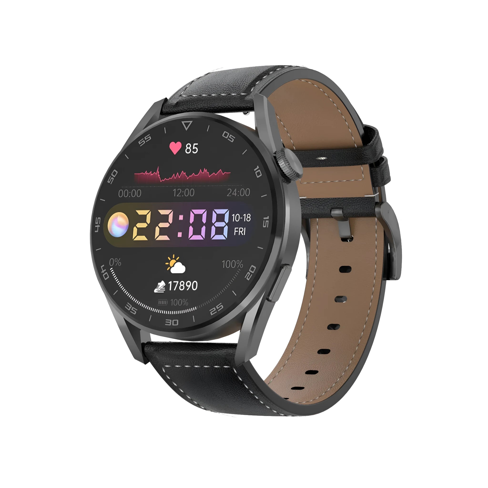 Bluetooth smart watch with call function and QR code scanning on wrist, showing 1.3-inch IPS touch screen