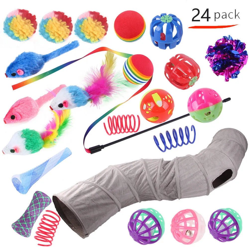 Plastic cat channel tunnel toy in various colours for indoor pet play