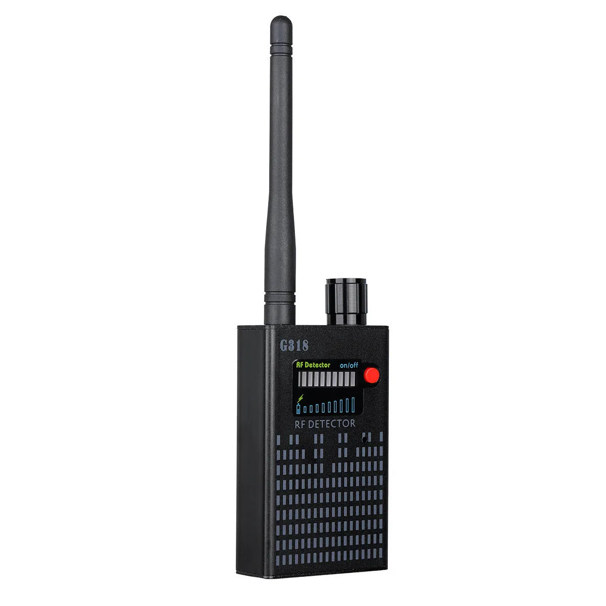 Black G318 handheld bug detector with aluminium alloy housing for counter-surveillance