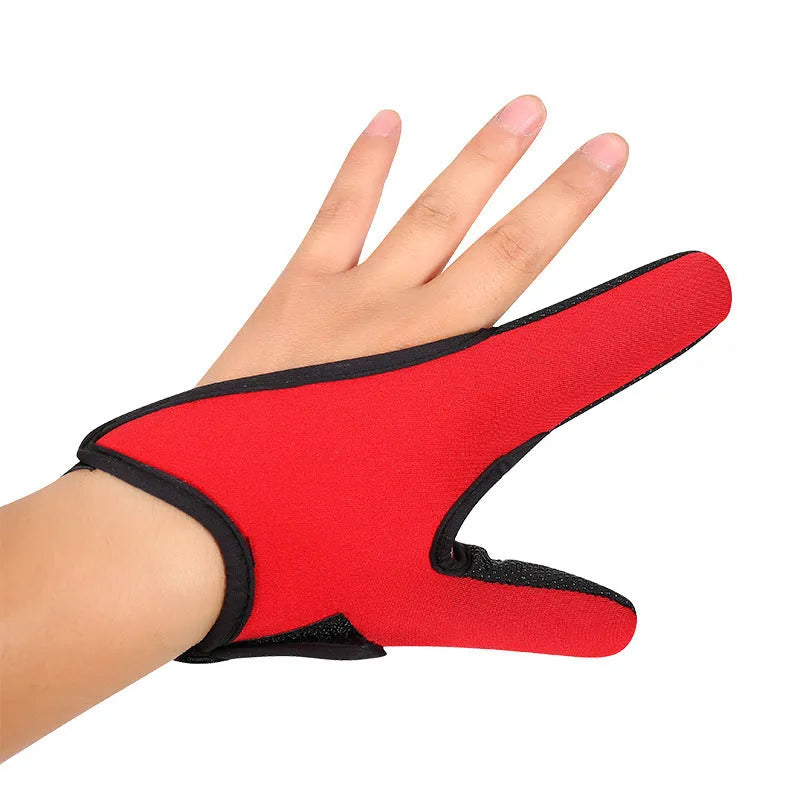 Single two-finger fishing glove with diving cloth back and microfiber palm, shown in a selected colour.
