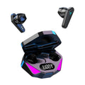 X15 wireless Bluetooth in-ear gaming headset with charging case, shown in black.