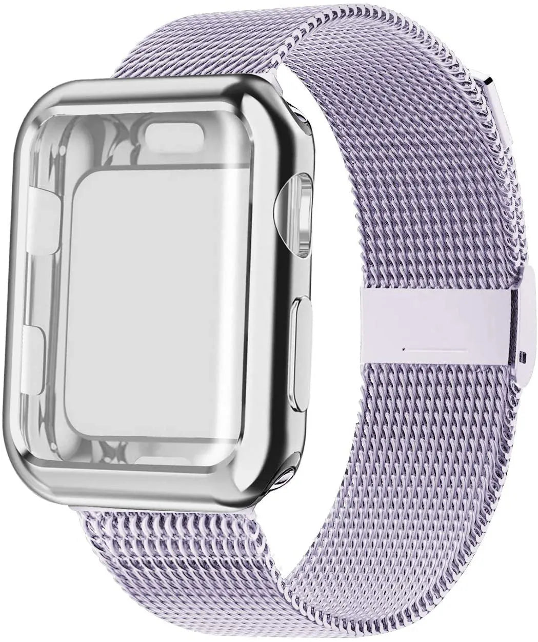 Magnetic metal Milanese loop Apple Watch band with TPU lining shown in multiple colours