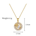 Women's geometric jewellery set with titanium steel necklace, copper pendant, and matching stud earrings.