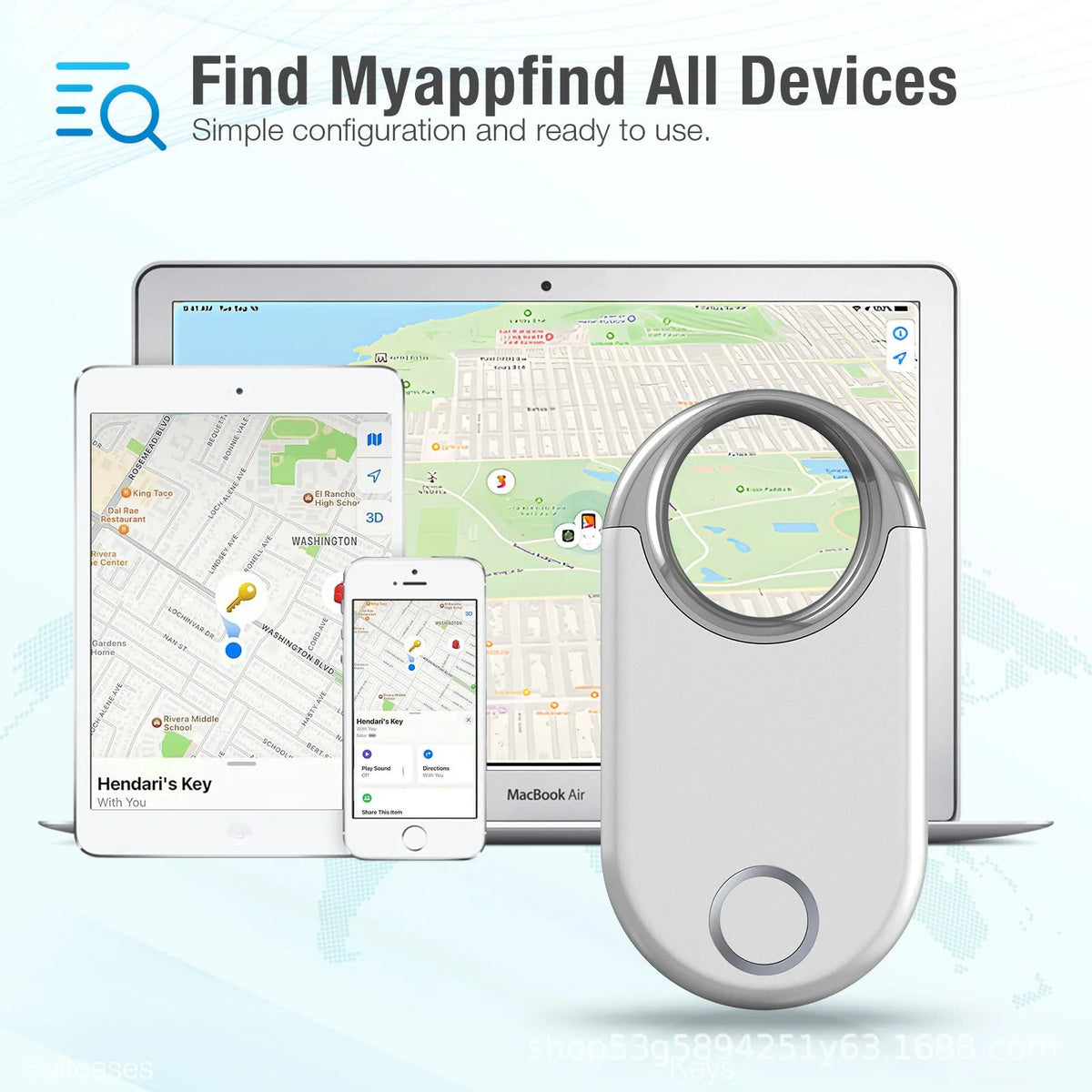Black and white compact GPS anti-lost tracker device for pets and children with USB port