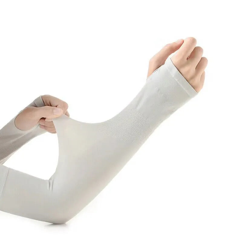 Nylon driving sun protection sleeves in five colours with open finger design