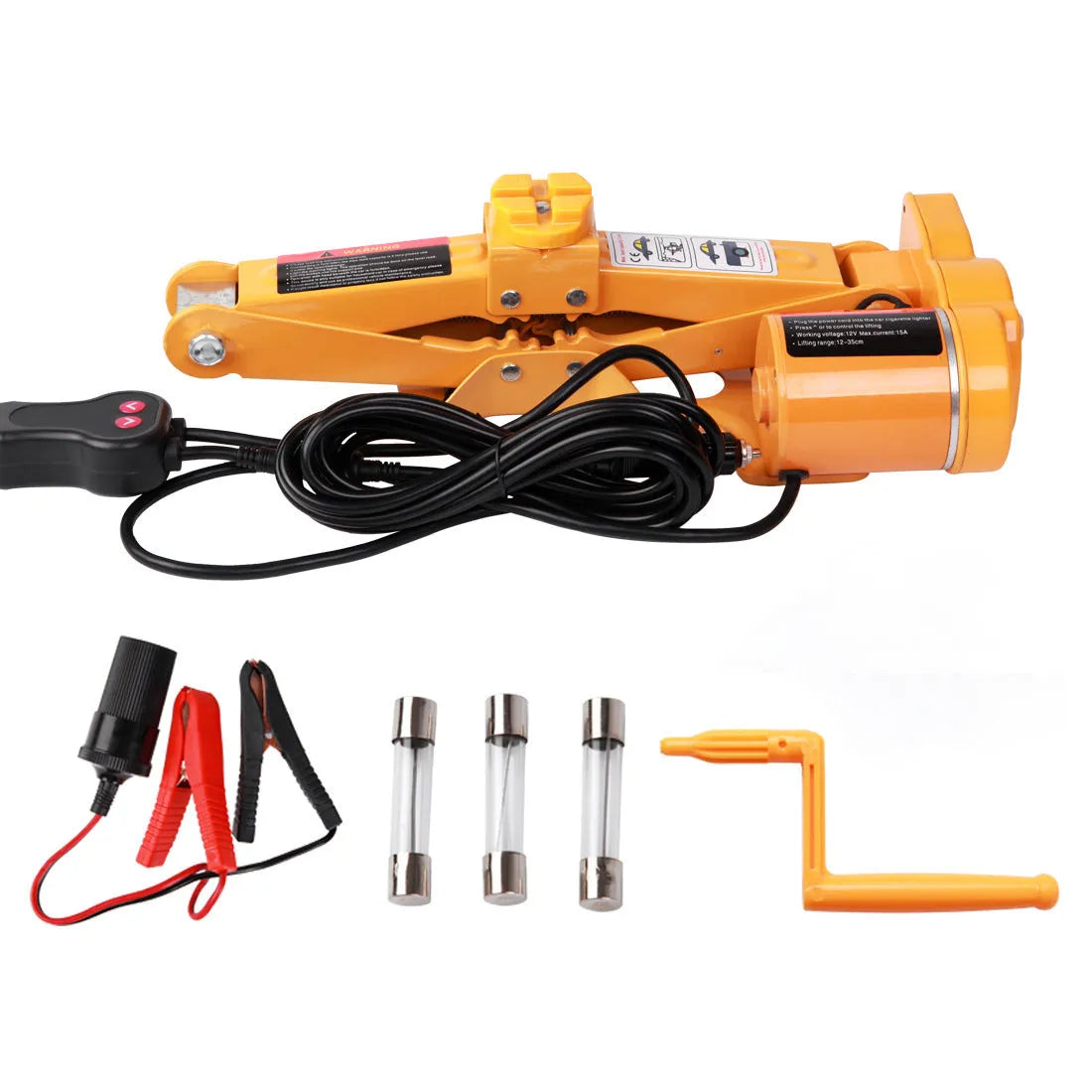 Hydraulic electric vehicle jack kit with 2-ton capacity and 120-350mm lifting range