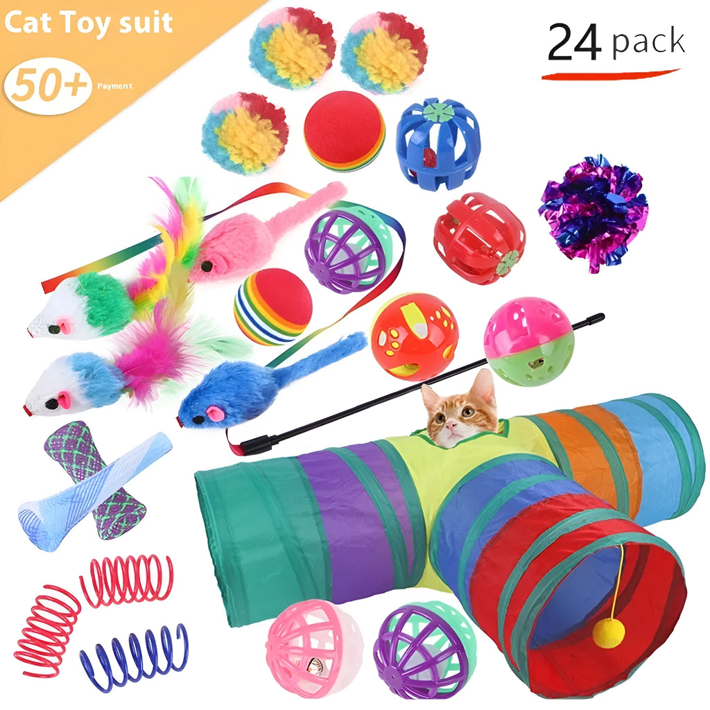Plastic cat channel tunnel toy in various colours for indoor pet play