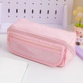 Korean-style canvas pencil case with ten-layer flip design in multiple colour options
