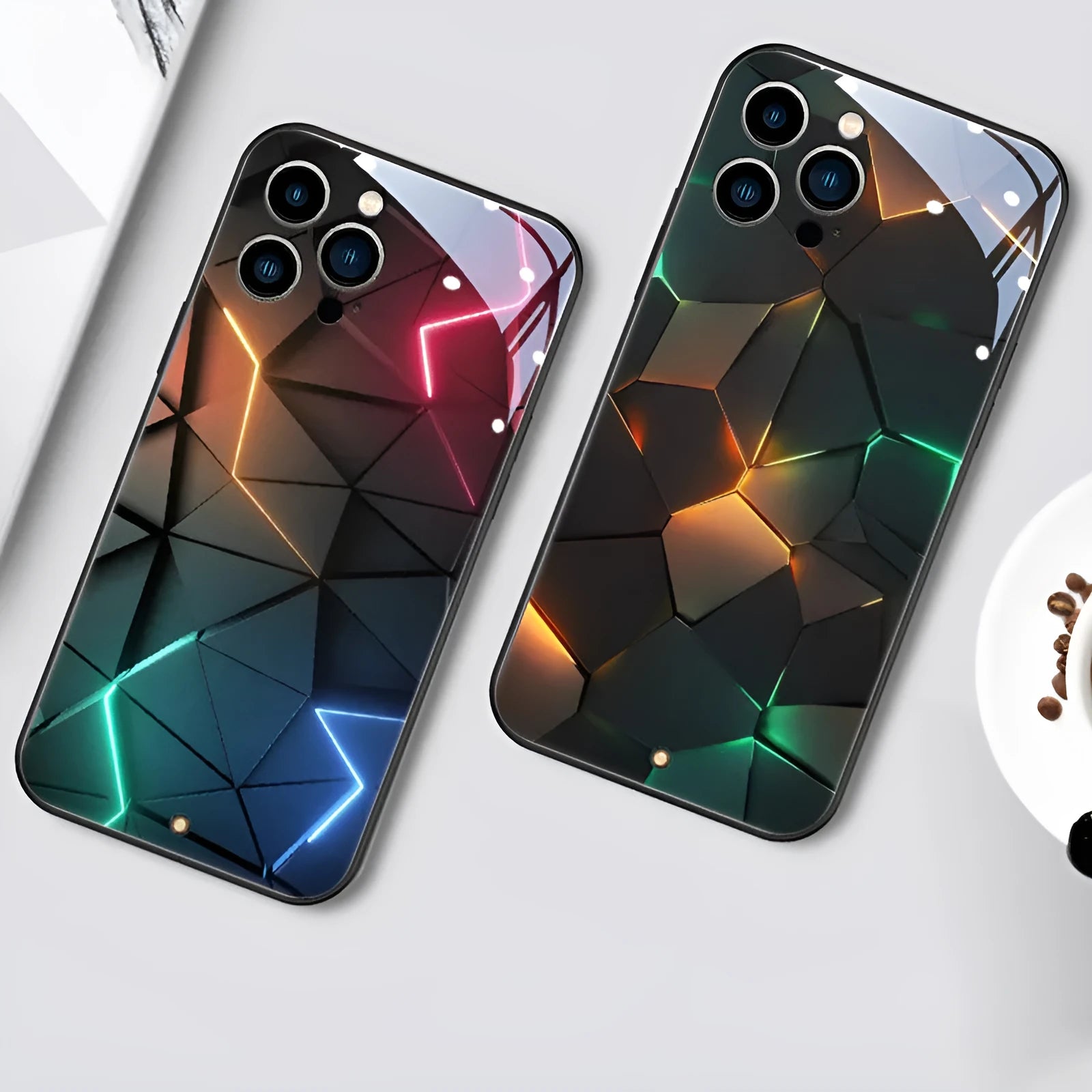 Xpress 14 mobile phone case with tempered glass protection and incoming light indicator for iPhone