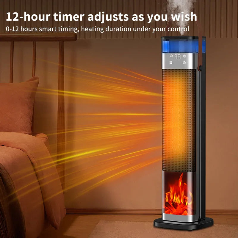 Tall vertical tower heater with remote control for 21-30 square metre rooms