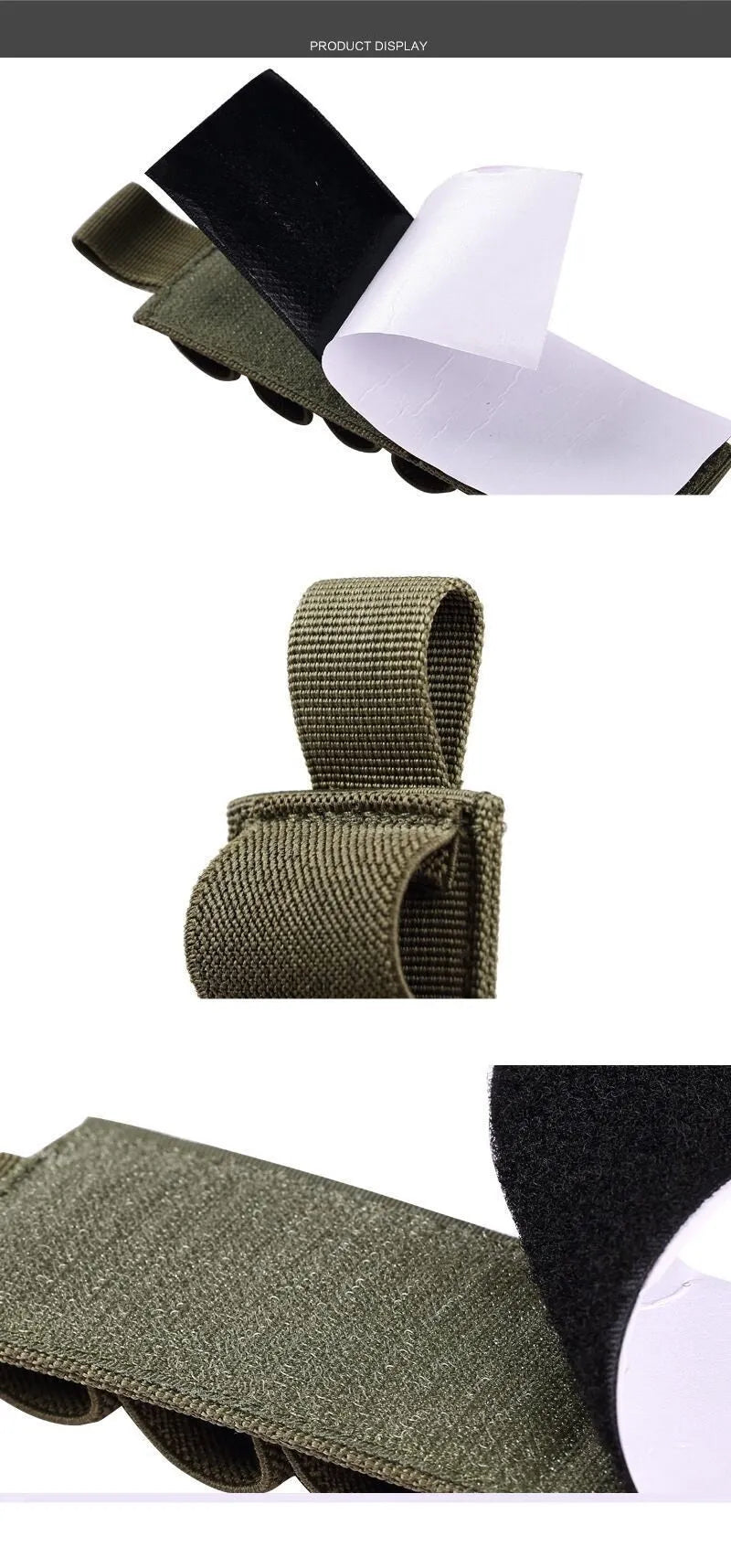 6-hole tactical storage sticker in 1000D nylon with six elastic loops, measuring 5 by 16.5 cm