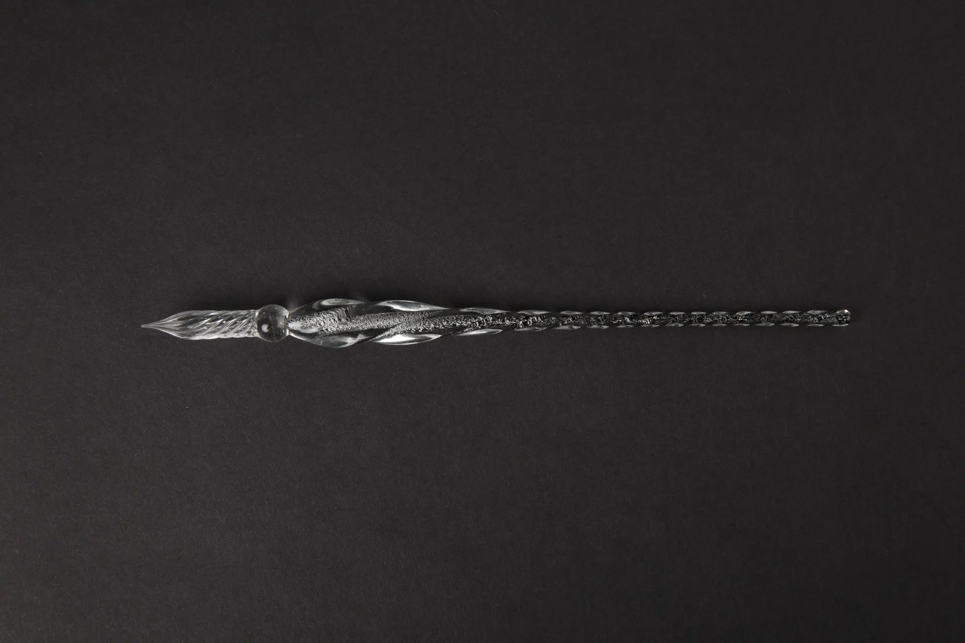 Glass crystal pen with coloured glaze finish and transparent signature section