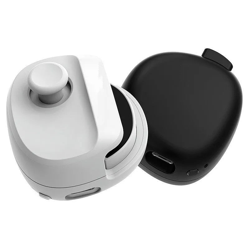 Square black USB game controller showing dimensions and button layout for PC mobile gaming
