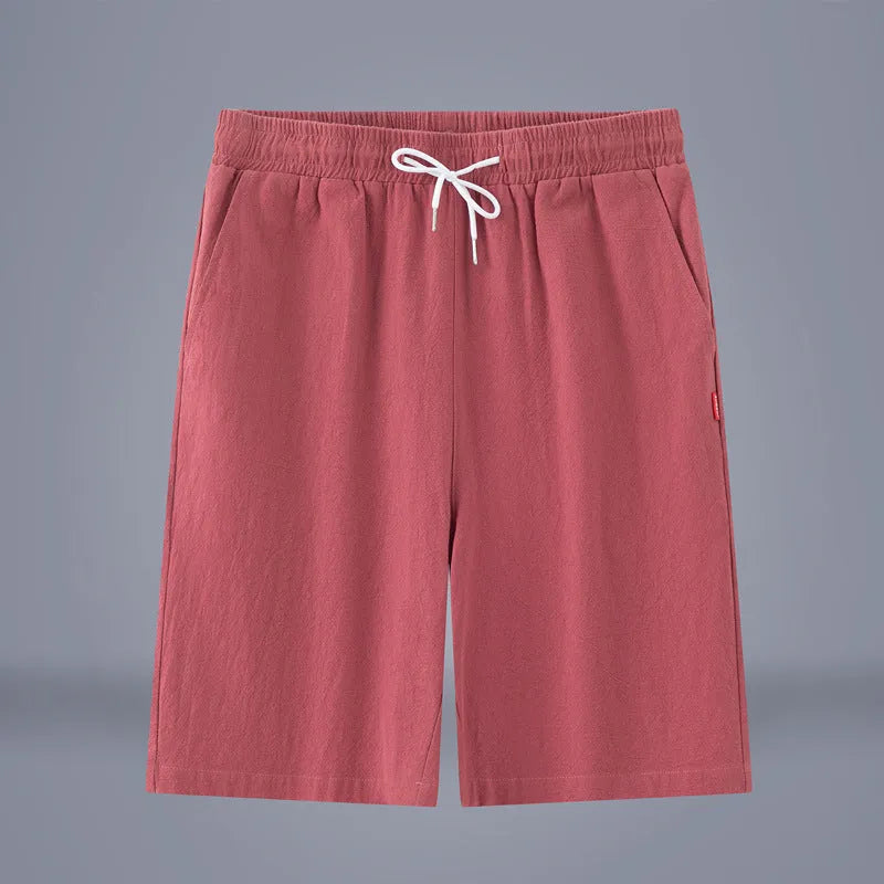 Chinese style solid colour cotton linen cropped pants for summer in multiple colour options