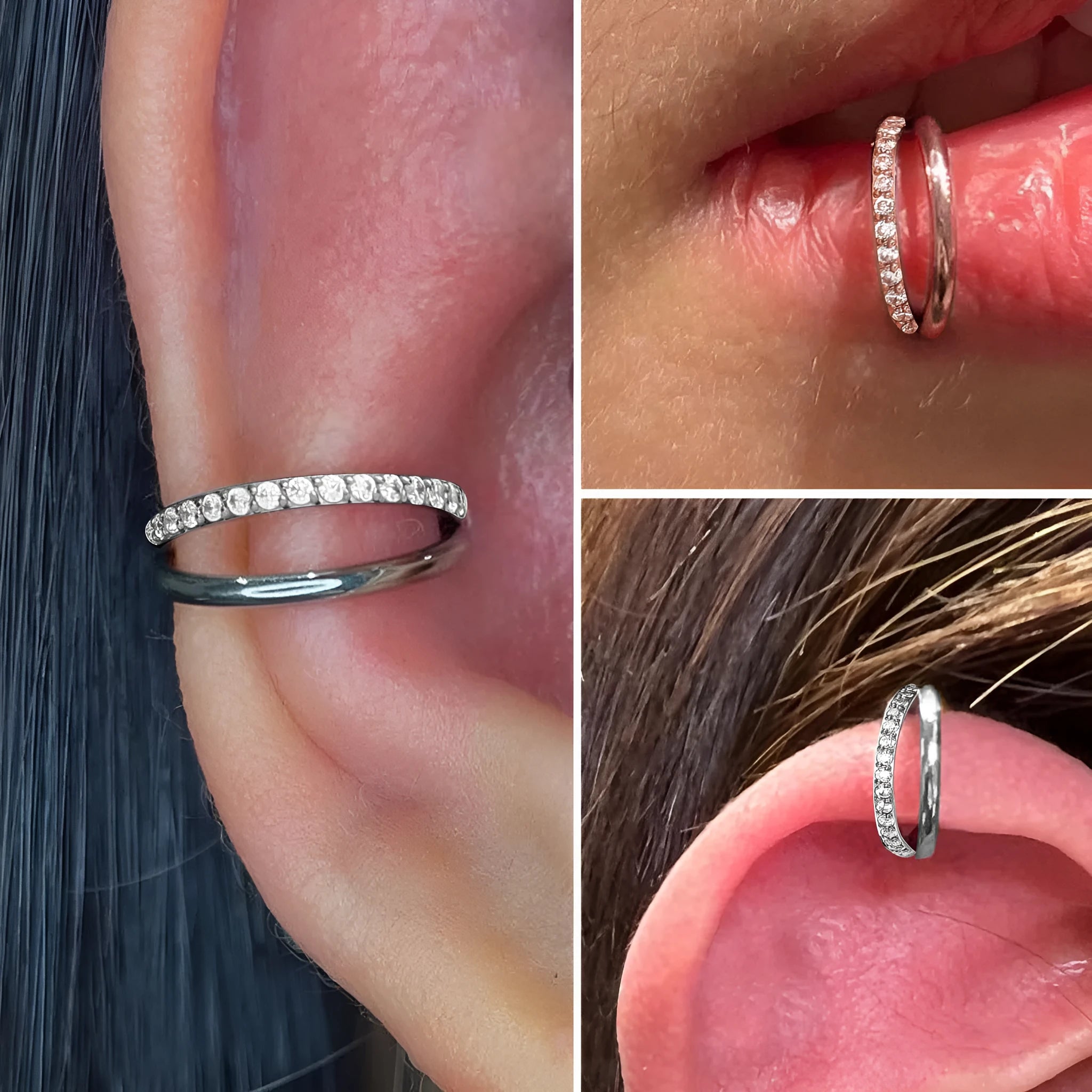 F136 titanium alloy nose ring in gold or silver with 1.2mm gauge available in multiple lengths