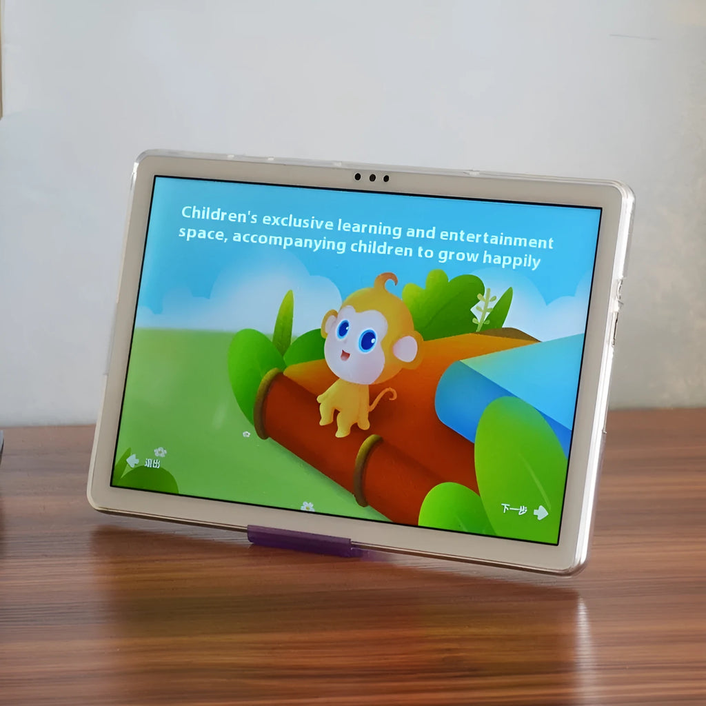 Clear transparent white ultra-thin silicone protective case for a tablet on a white background.