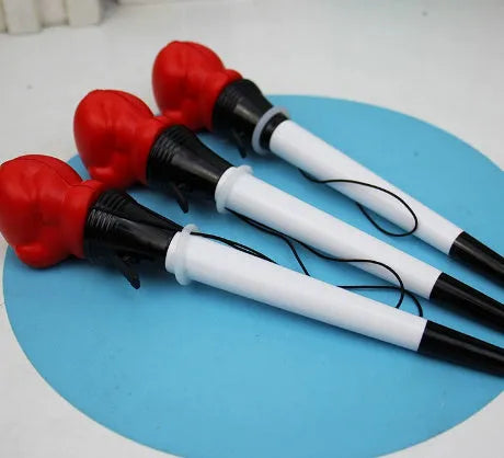 Four boxing press ejection pens with pressure relief mechanism and black ink refills