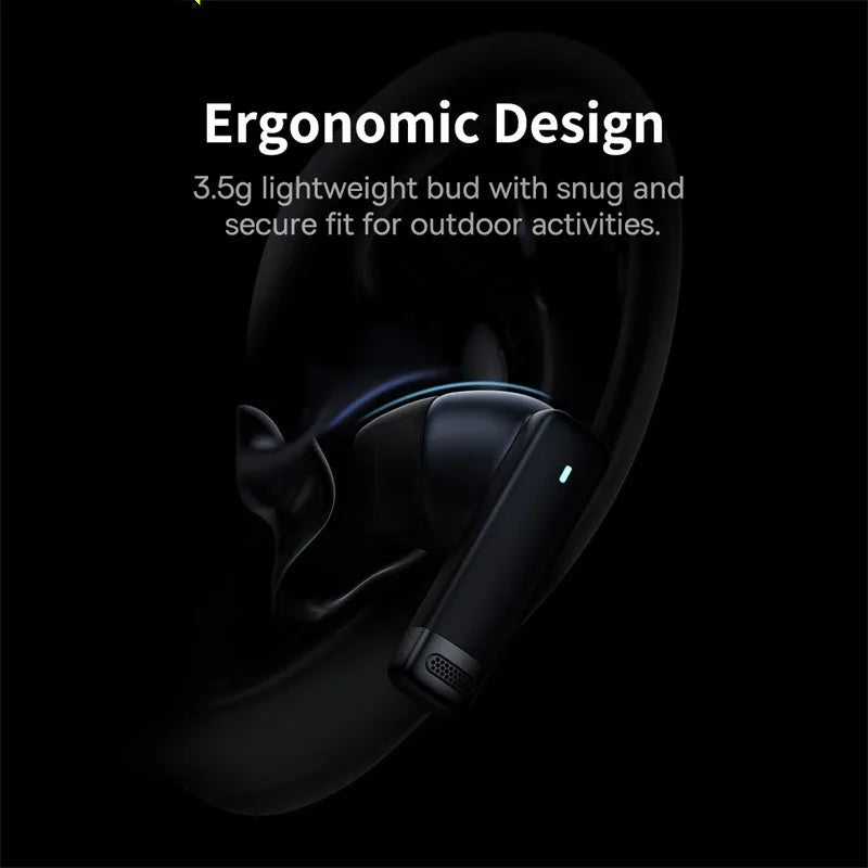 Obsidian black true wireless earbuds with charging case and USB-C cable on a white background.