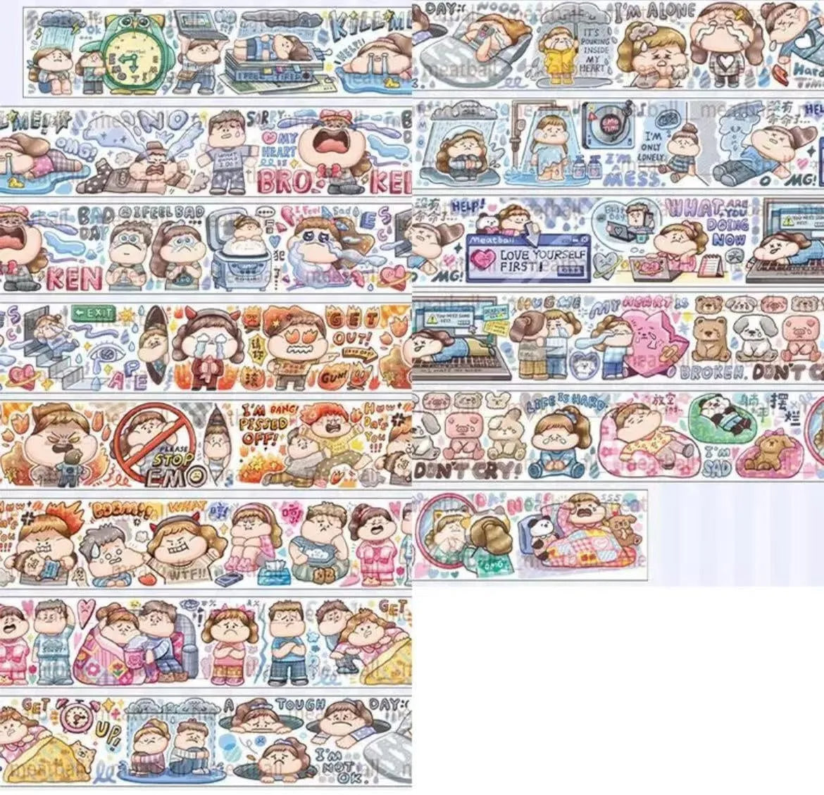 Cartoon character stickers on Japanese paper for haemorrhoid tape packaging decoration